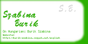 szabina burik business card